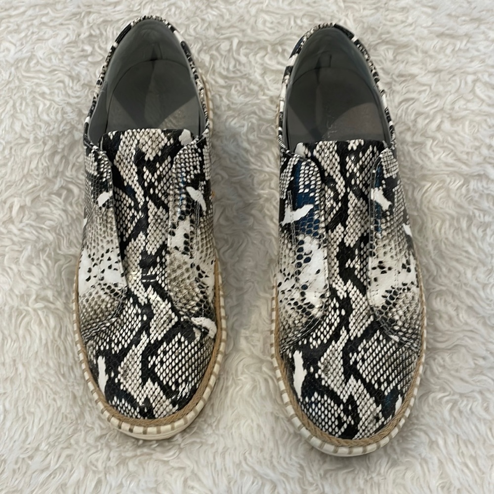 J/Slides Black And White Snake Print Slide On Sne… - image 1